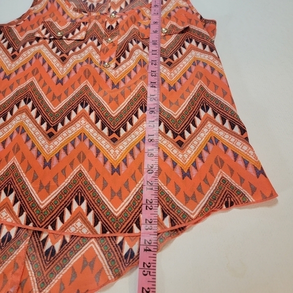 A'Gaci size small  tank top with gold buttons and two front pockets. - Picture 10 of 11